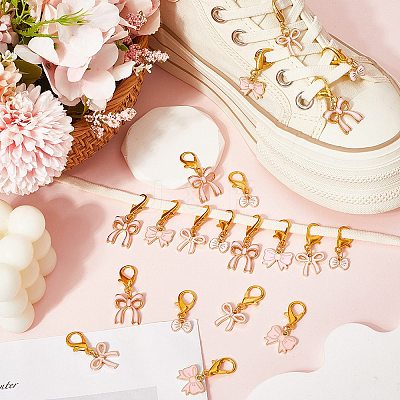 24Pcs 4 Styles Bowknot Alloy Enamel Shoes Charms HJEW-CP00021-1
