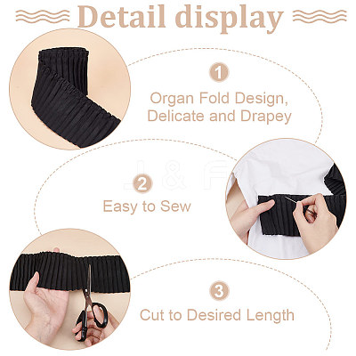 5 Yards Polyester Pleated Ribbon OCOR-FG0002-02B-1