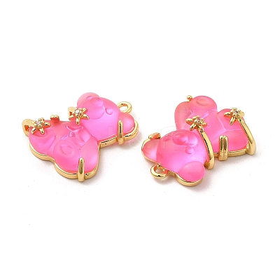 Transparent Resin Crystal Rhinestone Pendants KK-H438-04G-07-1