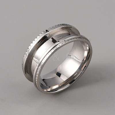 201 Stainless Steel Grooved Finger Ring Settings STAS-WH0027-26B-P-1