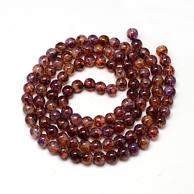 Baking Paint Glass Beads Strands DGLA-Q023-8mm-DB61-1