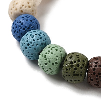 Natural Lava Rock Dyed Beads Strands G-Z036-A01-19-1