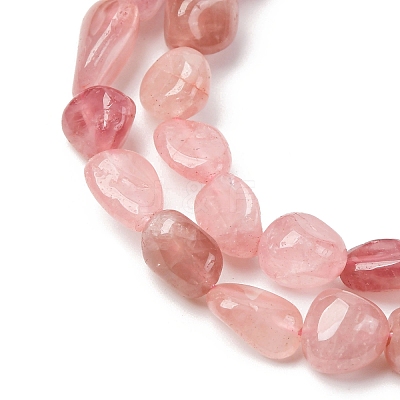 Natural Madagascar Rose Quartz Beads Strands G-Q060-E21-01-1