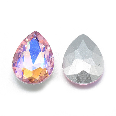 Pointed Back Glass Rhinestone Cabochons RGLA-T017-13x18mm-01-1