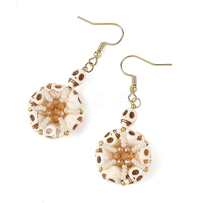 Dyed Synthetic Turquoise Dangle Earrings for Women EJEW-MZ00778-1