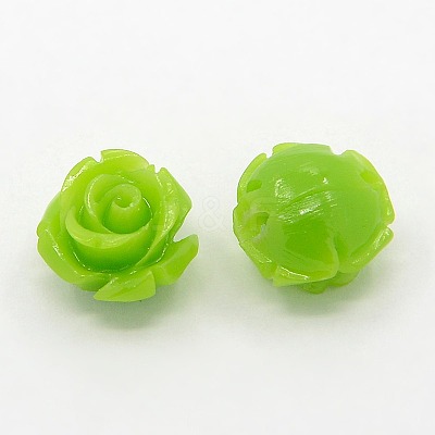 Synthetic Coral 3D Flower Rose Beads CORA-A006-8mm-045-1