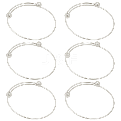 6Pcs Adjustable 304 Stainless Steel Wire Cuff Bangle Making MAK-BBC0001-24B-P-1