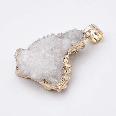 Natural Druzy Agate Pendants G-Q494-76F-1