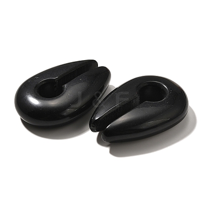 Natural Obsidian Ear Plugs Gauges G-I359-13D-03-1