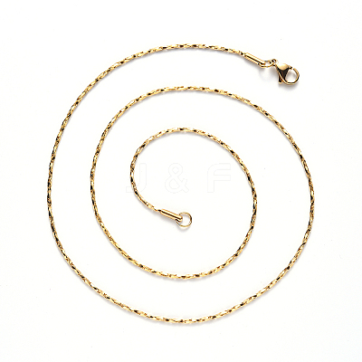 PVD Vacuum Plating 304 Stainless Steel Boston Link Chain Necklace NJEW-S420-006A-G-1
