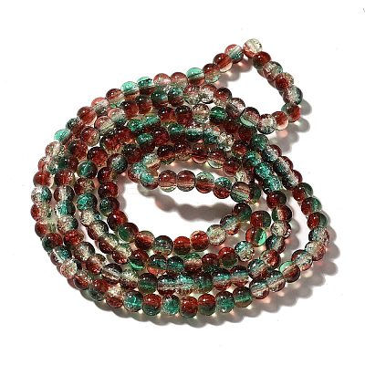 Crackle Glass Beads Strands CCG-C002-6mm-04-1