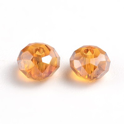 Faceted Rondelle Electroplate Glass Beads Strands EGLA-X0003-4x3mm-1