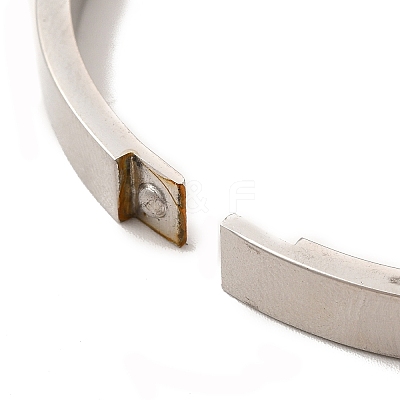 Egg Shaped 201 Stainless Steel Grooved Hinged Bangles STAS-G306-04P-1