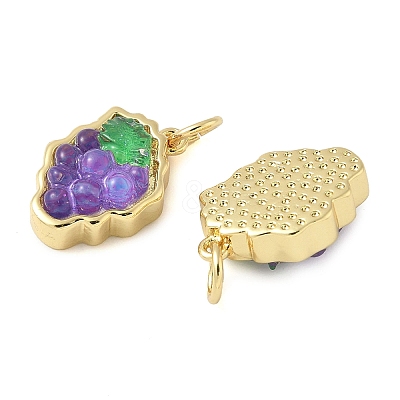 Brass Resin Pendants KK-C110-24A-G-1