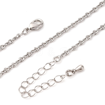 Brass Textured Twisted Chain Necklaces MAK-L045-05P-1