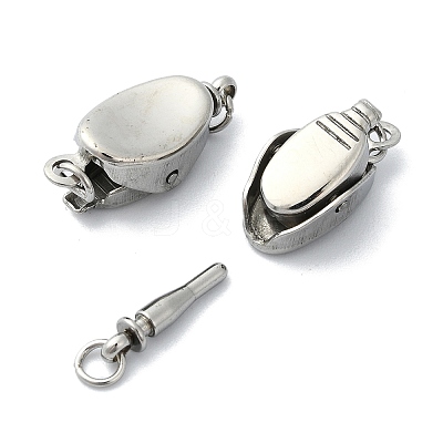 Tarnish Resistant 304 Stainless Steel Box Clasps STAS-Z066-05P-03-1