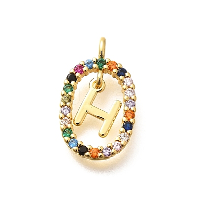 Brass Micro Pave Cubic Zirconia Pendants ZIRC-P123-01G-H02-1
