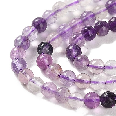 Natural Purple Fluorite Beads Strands G-P530-B08-01-1