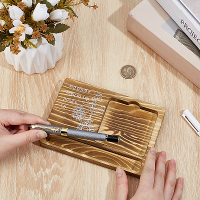 2Pcs Flower Printed Wood Display Trays for Sticky Notes ODIS-PH0009-18-1