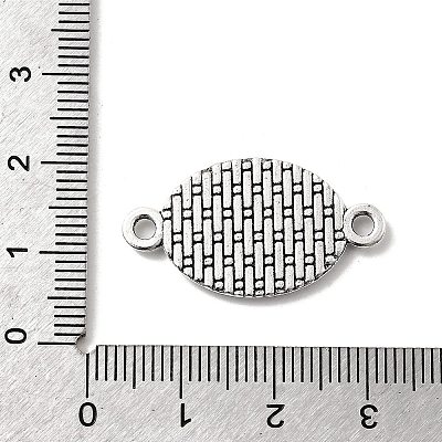 Antique Silver Tibetan Style Alloy Flat Oval Cabochon Connector Settings X-TIBE-M022-06AS-1