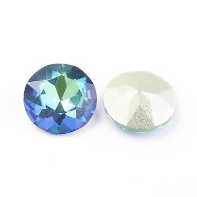 Pointed Back & Back Plated Glass Rhinestone Cabochons RGLA-J012-10mm-001SP-1