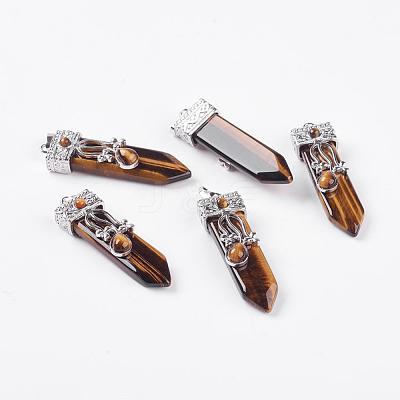 Natural Tiger Eye Big Pendants G-G718-A21-1