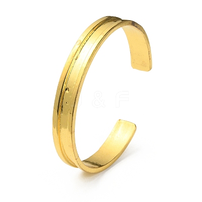 Alloy Grooved Open Cuff Bangle for Women BJEW-WH0016-19G-1