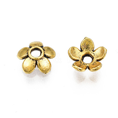 Tibetan Style Alloy Bead Caps X-TIBEB-S039-017AG-RS-1