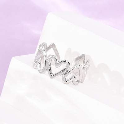 304 Stainless Steel Cuff Open Rings for Women SA-CBA4160-30P-1