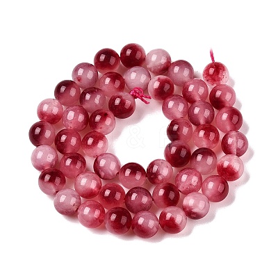 Dyed Natural White Jade Beads Strands G-T138-8mm-210-16-1