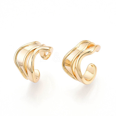 Brass Cuff Earrings KK-T074-40G-1