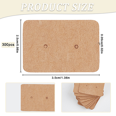 300Pcs Paper Jewelry Earring Display Cards with Hanging Hole CDIS-SP0001-05B-1