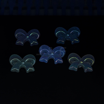 UV Plating Luminous Transparent Acrylic Beads X-OACR-P010-07-1