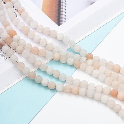 Natural Pink Aventurine Beads Strands G-Q462-6mm-13-1