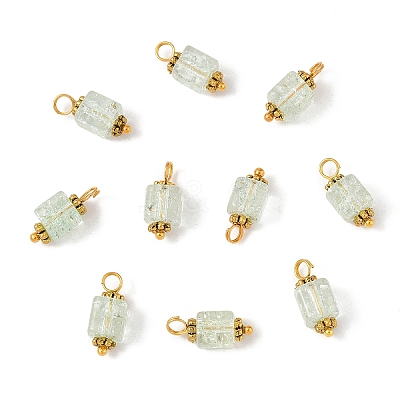 10Pcs Crackle Glass Pendants PALLOY-YW00067-02-1