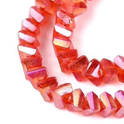 Electroplate Transparent Glass Beads Strands EGLA-Q139-01A-A11-1