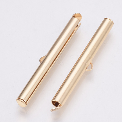Brass Slide On End Clasp Tubes KK-Q747-11I-KC-1