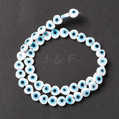 Handmade Evil Eye Lampwork Beads Strands LAMP-F023-B06-1