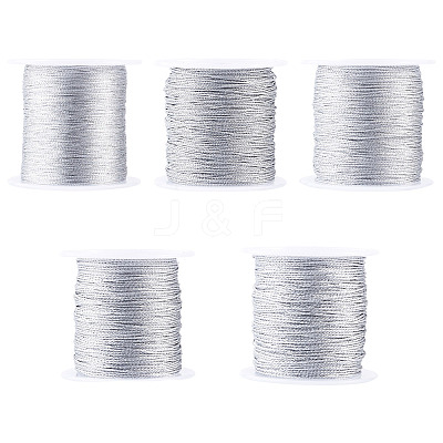 5 Rolls 5 Sizes Round PET Metallic Thread MCOR-TA0001-02A-1