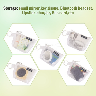 3Pcs Nylon Mesh Zipper Wallets HJEW-TAC0107-1