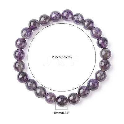 Natural Amethyst Beaded Stretch Bracelets B072-2-1
