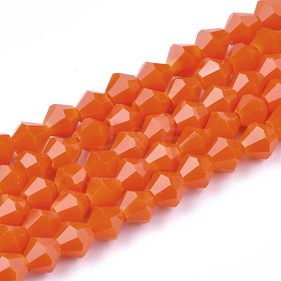 Opaque Solid Color Glass Beads Strands X-GLAA-Q080-4mm-B03-1