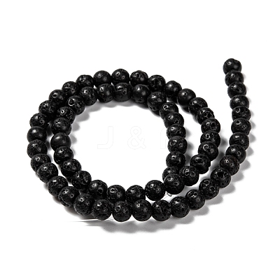 Natural Lava Rock Round Beads Strands X-G-M169-6mm-03-1