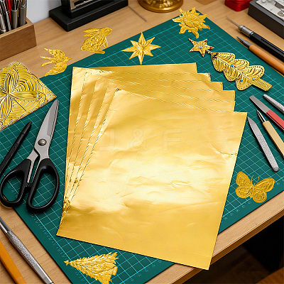 30Pcs Aluminum Foil Paper Sheets for Craft Engraving OFST-GA0001-09-1