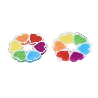 Pride Style Printed Acrylic Rainbow Pendants SACR-B005-01C-1