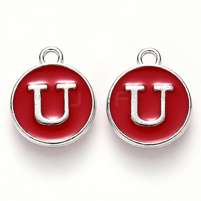 Platinum Plated Alloy Enamel Charms X-ENAM-S118-03U-P-1