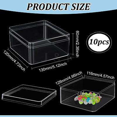 10Pcs Square Acrylic Storage Boxes CON-BC0007-82-1