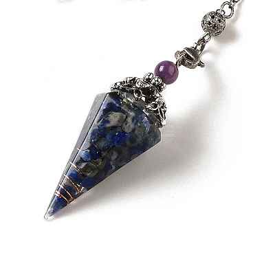Natural Lapis Lazuli Dowsing Pendulum Big Pendants G-H285-02P-05-1