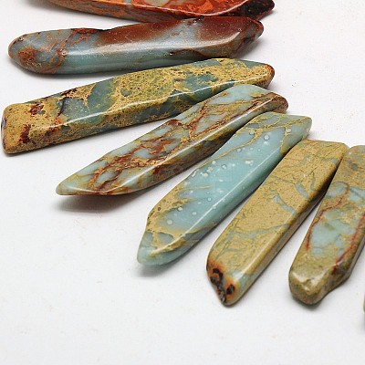 Chips Natural Aqua Terra Jasper Beads Strands G-N0131-18-1