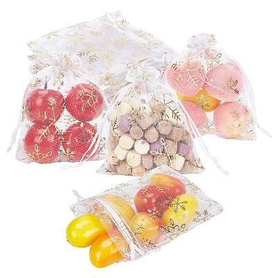 ChristmasSsnowflake Organza Gift Bags OP-WH0012-03-1